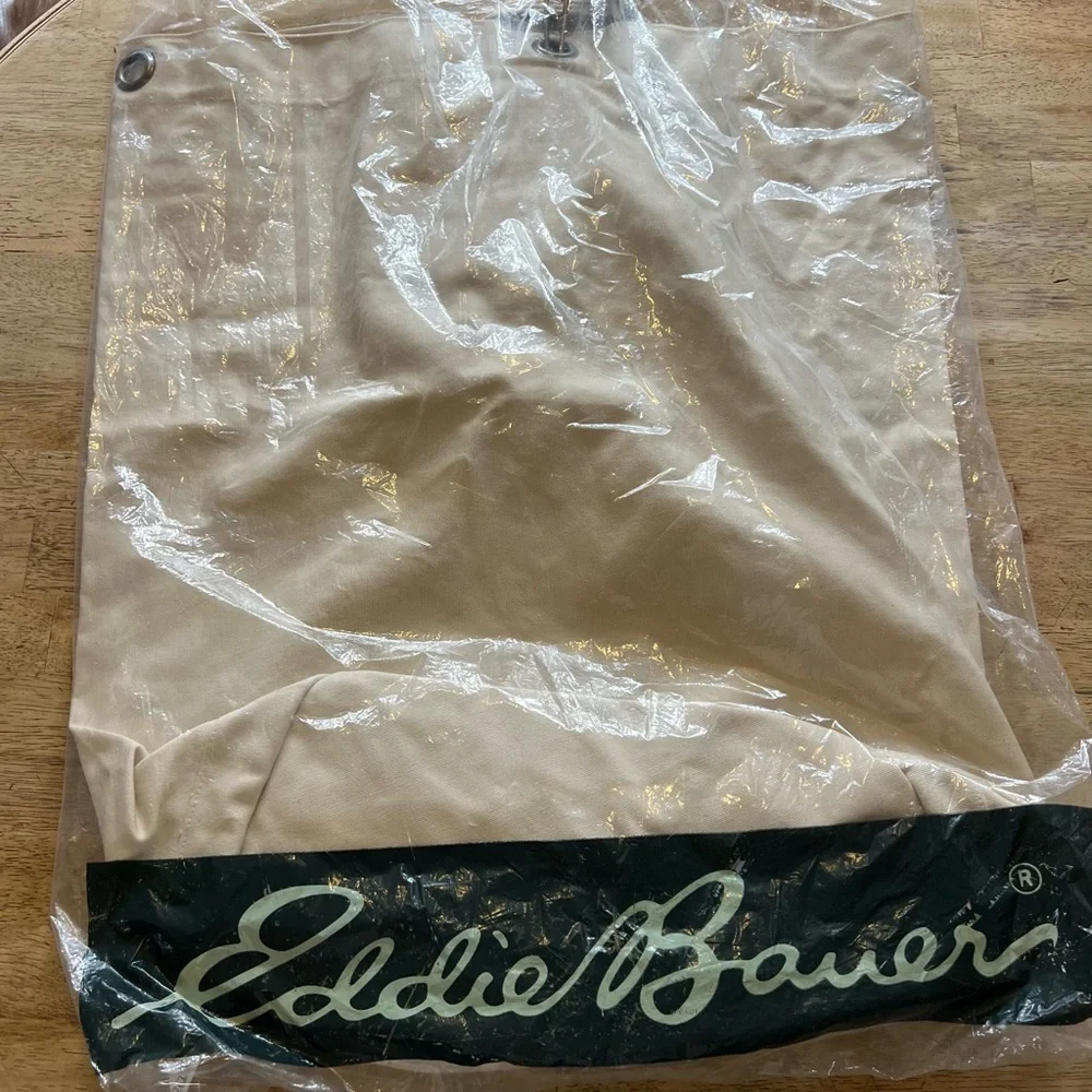 Eddie Bauer NIB XL Cream Canvas Backpack Duffle Army Bag 100% cotton